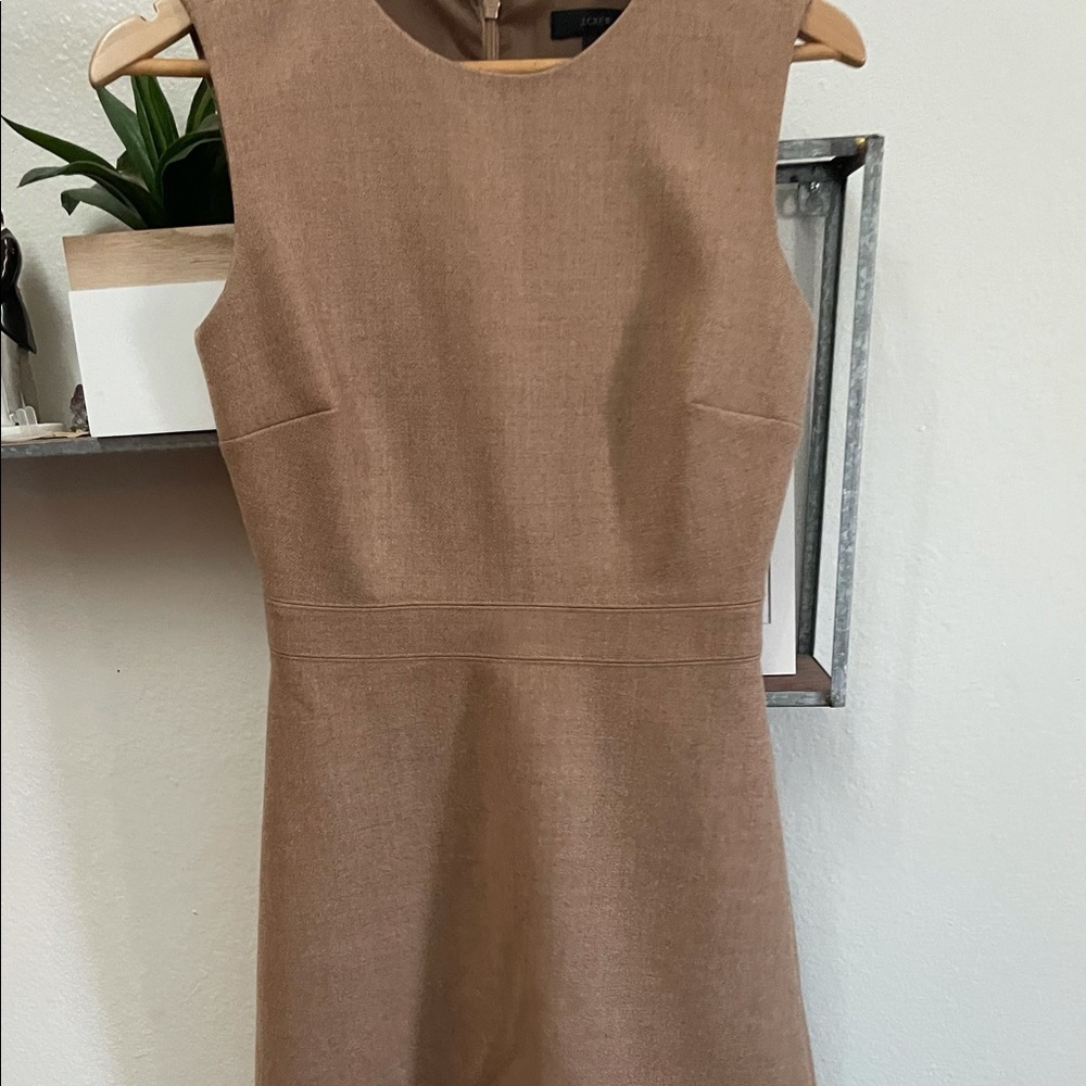 J.Crew 100% Wool Camel Tan Brown A-Line Dress